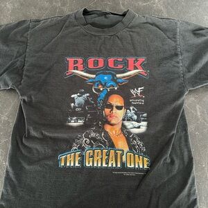 WWF The Rock Black Graphic T-Shirt